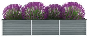 Letto Rialzato Giardino İn Acciaio Zincato 240x80x45 Cm Grigio /