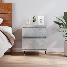 Comodino Grigio Cemento 40x35x50 Cm İn Legno Multistrato /