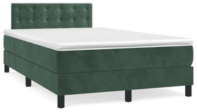 Giroletto A Molle Con Materasso Verde Scuro 120x190 Cm Velluto /