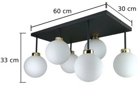 Lampadario a plafone DEA 6xE14/60W/230V nero/oro/bianco
