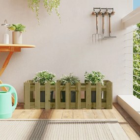 Fioriera Da Giardino Recinzione 100x30x30 Cm İn Pino Impregnato /