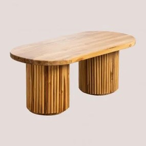 Tavolino ovale in legno di teak (100x50 cm) Randall legno di teak - Sklum