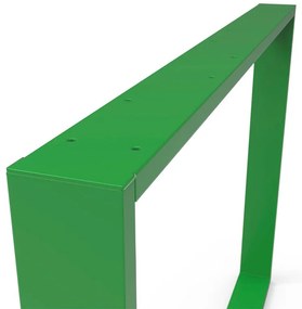 Gamba per mobili rettangolare STEELMI Tube in acciaio verde lucido L 98 x P 8 x H 71 cm