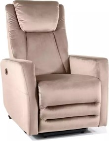 Poltrona reclinabile elettrica Adonis in velluto Bluvel 40 - colore beige