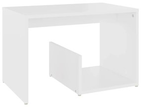 Tavolino bianco 59x36x38 cm in legno multistrato