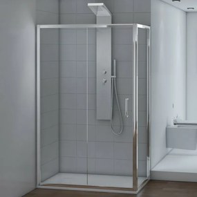 Box doccia 70x90 rettangolare fisso + scorrevole vetro trasparente 6 mm