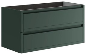Mobile da bagno sotto lavabo TRATTO verde opaco L 99.5 x H 50 x P 45.5 cm 2 cassetti, lavabo non incluso