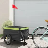 Rimorchio da Bici Nero e Verde 30 kg in Ferrocod mxl 91720