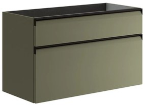 Mobile da bagno sotto lavabo Fusion verde salvia opaco L 99.5 x H 60 x P 45.5 cm 2 cassetti, lavabo non incluso