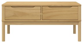 Tavolino floro marrone cera 99x55,5x45 cm in legno di pino