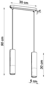 Sollux SL.0629 - Lampadario a sospensione con filo PABLO 2xGU10/40W/230V bianco