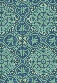 Cole & Son Carta da parati Piccadilly - Teal/ Gold