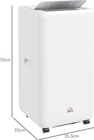 Condizionatore Portatile 1250W 35,5x35x70 cm con 5 Modalità e Timer 24h Bianco...