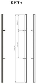 Palo angolare per recinzione Luxury in ferro finitura verniciato Nero H 110 cm x L 4 cm x P 4 cm