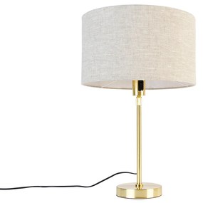 Lampada da tavolo oro orientabile con paralume grigio chiaro 35 cm - Parte