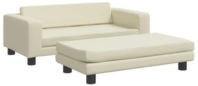 Lettino per cani con estensione crema 100x50x30cm in similpelle