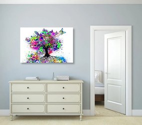 Quadro su tela – Albero fiorito pieno di colori