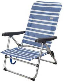 Sedia da Spiaggia Mykonos Azzurro/Bianco Alluminio (61 x 50 x 85 cm)