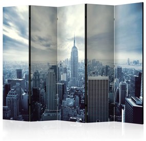 Paravento separè Blue York II - panorama dei grattacieli di NYC