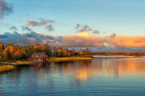 Carta da parati – Tramonto sul lago