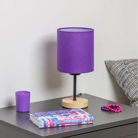 Brilagi - Lampada da tavolo NUBILA WOOD 1xE27/25W/230V quercia/viola