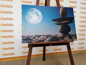 Stampa su tela – Pietre impilate alla luce della luna