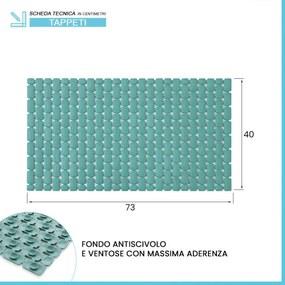 Tappetino antiscivolo doccia verde 40x73 cm in plastica Spring