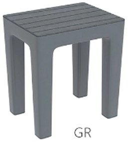 Sgabello Woody in pp colore grigio