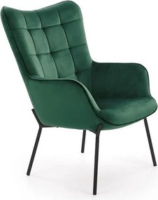 Poltrona imbottita Castel in verde - L79 x H71 x H97 cm