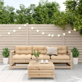 Set divani da giardino 4 pz con cuscini legno massello di pino
