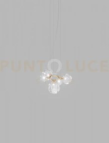 Puppet ring sospensione 5 cristallo trasparente oro satinato 5 luci...