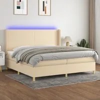 Letto a Molle Materasso e LED bianco 200x200cm in Tessuto cod mxl 55791