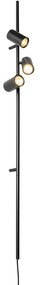 Lampada da parete intelligente nera con interruttore a pedale 3 luci Incl. 3 GU10 Wifi da 50mm - Jeana Luxe