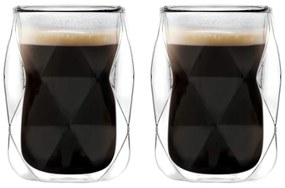 Tazze in set per espresso/con parete doppia in vetro 2 pz 100 ml Geo – Vialli Design
