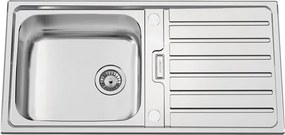 Lavello semincasso 1 vasca in inox argento RODI Urban 105 B L 100 x L 50 cm, reversibile