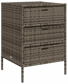 Armadietto portaoggetti giardino grigio 55x59x80cm polyrattan