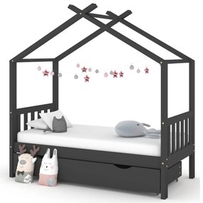 Giroletto Per Bambini Con Cassetto İn Legno Di Pino 80x160cm /
