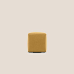 Cube pouf in microfibra smacchiabile T11 giallo