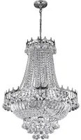 Lampadario Classico Versailles Acciaio Cromo Cristallo 9 Luci E14