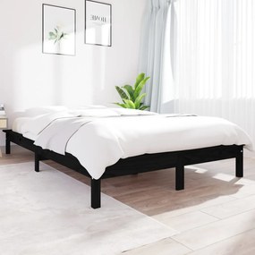 Giroletto Nero 140x200 Cm İn Legno Massello Di Pino /