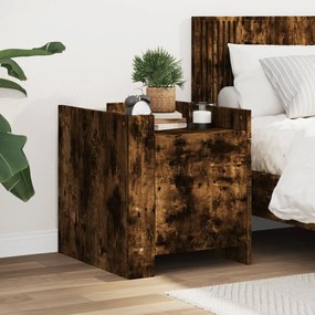 Comodino Rovere Fumo 45x50x50 Cm İn Truciolato /