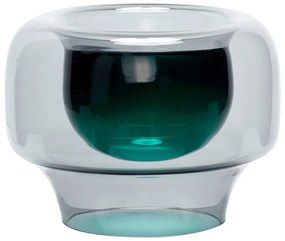 Vaso in vetro verde fatto a mano Lunar - Hübsch