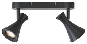 Faretto da soffitto moderno nero 2 luci regolabile - Triangle
