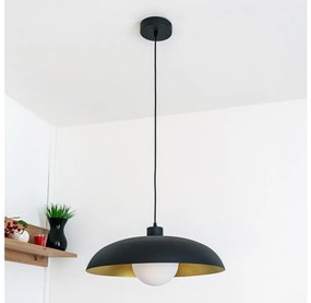 Lampadario a sospensione ECLIPSE 1xE27/15W/230V nero/oro