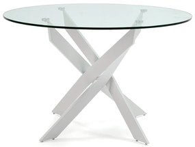 Tavolo da pranzo rotondo con piano in vetro 120x120 cm Ruth - Marckeric