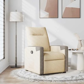 Poltrona Reclinabile İn Tessuto Crema /