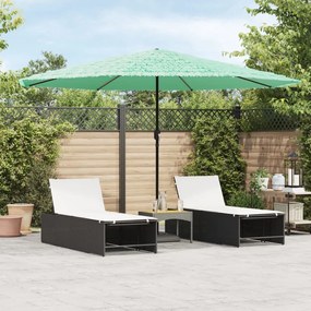 Ombrellone Giardino Con Palo İn Acciaio Verde 388x388x248 Cm /