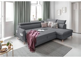 Divano letto angolare grigio scuro (angolo destro) Sweet Harmony - Miuform