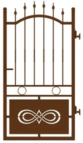 Cancello manuale Lavaredo in ferro, apertura a destra, L 104.5, H 180-195 cm, di colore marrone corten