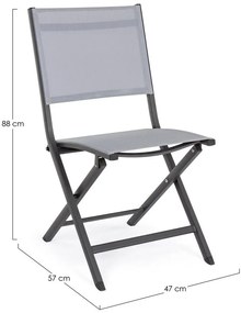 Sedia da esterno grigia in metallo Elin – Bizzotto